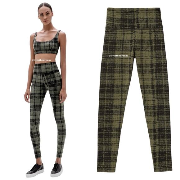 ONA by Yoon Chung PLAID LEGGING IN OLIVE GREEN SZ M $125.00 - Picture 3 of 9
